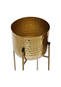 Resim Victoria Gold Desenli Metal Ayaklı Saksı Büyük Boy 