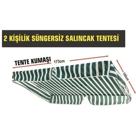 Resim Viphomeconcept 2 Kişilik Salıncak Tentesi (Yeşil-Beyaz)-(Mindersiz Tente) Yeşil 