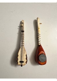 Resim 2 Adet Birden 10 Cm Magnetli Minyatür Saz Bağlama Buz Dolabı Süsü 