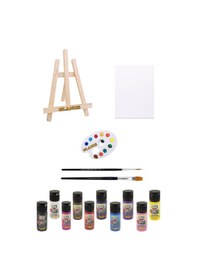 Resim Mini Şövale 25x35 Tuval Funny Kıds 20ml Akrilik Boya Seti 