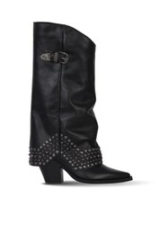 Resim Bueno Shoes Siyah Deri Kadın Topuklu Çizme 39wc2376 