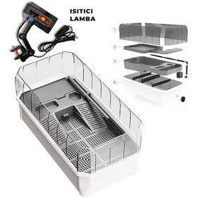 Resim Gldısptm Nubios Filtreli + Isıtma Lambalı Kaplumbağa Bahçesi Beyaz 46x23,5x24 