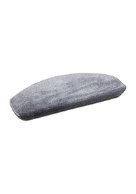 Resim Oval Kendinden Yapışkanlı Tufting Merdiven Basamak Paspası - Açık Gri / Adet Olarak Satılır Renkli 