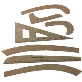 Resim 7 Parça Terzi-Modelist-Tekstil Plastik Cetvel Riga Gönye Takımı N11.4 