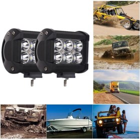 Resim Off Road Lamba Projektör 6 LED Işık Beyaz Metal Kasa Aparatlı 