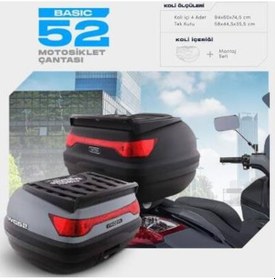 Resim Wogen 52 Litre Basic Motosiklet Çantası - Nardo Gri - 1402 005 Gri 