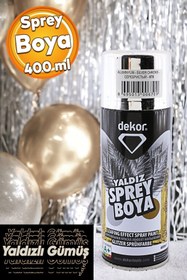 Resim Dekor Akrilik Sprey Boya Alüminyum Yaldız Gümüş 400 ml Tasarım Metal Ahşap Plastik Yüzey Boyama 