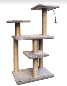 Resim ATA PET Xxl Büyük Kedi Tırmalama Tahtası Büyük Kediler Için 3 Direkli Ve Basamaklı Tırmanma Tahtası Gri 