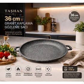 Resim Taşhan 36 Cm Granit Kaplama Gözleme Sacı Yapışmaz Katmer Sacı, Kavurma Sacı gri 