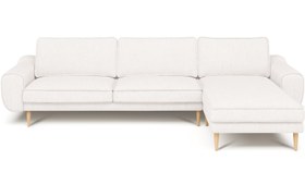 Resim Klem 306 x 171 Köşe Ahşap Ayak - Performans Keten - Mocha / Açık / Kalıcı Form 