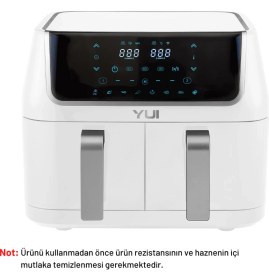 Resim Yui M40 Maxifry Dokunmatik Ekran (5+5) 10LT Çift Hazneli Airfryer Yağsız Fritöz 1800W 