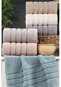 Resim 6lı El Havlu Seti 50x85 You A.kahve-bej-mor-lila-pudra-mint Yeşili A.kahve-bej-mor-lila-pudra-mint Yeşili 