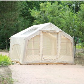 Resim SHUFA Galaksi Serisi | 8 m² Şişme Bej Renk Kamp Çadırı - 4 Mevsim - Geniş & Şeffaf Tavanlı – 315 x 250 x 220 CM 