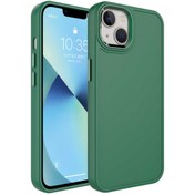 Resim CoverZone iPhone 14 ile Uyumlu Kılıf Metal Çerçeve Tasarımlı Pastel Renkli Sert Ebullience Koyu Yeşil 