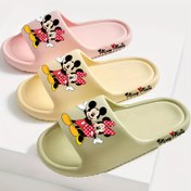 Resim Disney Mickey & Minnie Mouse Kadın ve Erkek için Kaymaz EVA Tabanlı Terlikler - Yumuşak Pembe Karakter Baskılı, Her Mevsim Rahat Ev, Banyo ve Duş Ayakkabısı - Unisex Çift Tasarım, Sevimli Terlikler 