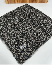 Resim Poloist Desenli Flamalı Keten Eşarp- 05653 Füme 