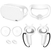 Resim Meta Oculus Quest 2 Uyumlu Silikon Host Koruyucu 5 Parça Set Beyaz 
