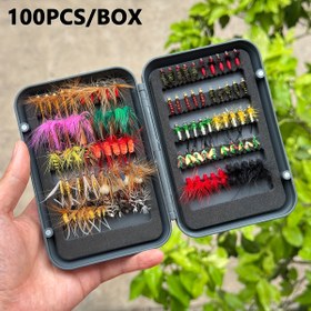 Resim 100 adet Kutu - Göller ve Levrek için Çeşitli Uçan Balık Yemleri, Siyah, Kırmızı, Yeşil, Sarı, Turuncu ve Pembe Renklerde Canlı ve Kuru Balık Yemleri, Yumurtalar ve Patlatıcılar - Uçan Balık Yemleri için Mükemmel, Göller ve Levrek için Balık Yemleri | Canlı Balık Bağlama | Dayanıklı Uçan Balık Yemleri, Uçan Balık Yemleri 