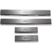 Resim Peugeot 207 Hb/sw Uyumlu Kapı Eşiği 4 Parça 2006-2012 Paslanmaz Krom 