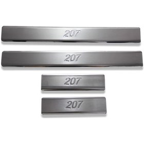 Resim Peugeot 207 Hb/sw Uyumlu Kapı Eşiği 4 Parça 2006-2012 Paslanmaz Krom 