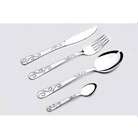 Resim Tozanlı Çelik Sarmal Model 72 Parça Çatal Kaşık Bıçak Seti Gümüş 