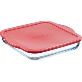 Resim Paşabahçe Borcam Kırmızı Plastik Kapaklı Kare Tepsi 3200 cc 1 Adet 