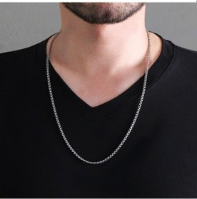 Resim Silver Renk Çelik Erkek Popcorn Zincir (506248055) 