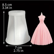 Resim Fochsia Beyaz Gelinlik Şekilli Parfüm Mumu Silikon Kalıbı - Masaüstü Dekoru Kolay Çıkar Beyaz 