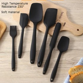Resim Silikon Mutfak Seti, Yapışmaz Spatula, Kaşık, Bıçak, Pasta Fırçası, Yumurta Fırçası Yanmaz Yapışmaz Mutfak Pasta Slikon Yumurta Fırçası Kaşık Bıçak Spatula Seti 