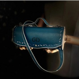 Resim Hakiki Deri, El Yapımı Bayan Çanta, Bayan Cüzdan Larissa V68 Kahverengi - Turkuaz 