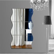 Resim 2D Düz, 6'lı Paket 12x10cm Kendinden Yapışkan Akrilik Dalga Şekilli Ayna Paneller - Esnek Kesilebilir Cam Olmayan Duvar Çıkartmaları, Ev Dekoru için Modern Aynalı Stickerlar, Oturma Odası, Yatak Odası, Spor Salonu - Yatak Odası Güzelleştirme 