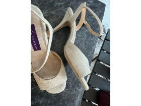 Resim Lo Mejor Shoes Yılan Derisi Görünümlü Tango Dans ve Salon Ayakkabısı 8,5 cm 13 Pont Kelebek Model 
