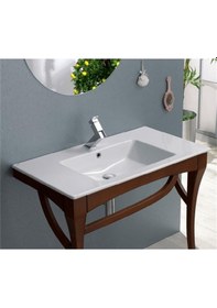 Resim Cerastyle İbiza 121x51 Cm Etajerli Lavabo Tek Hazneli 