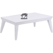 Resim Orta Sehpa Osm Piramit Model Parlak Beyaz Kayın Torna Retro Ayak 