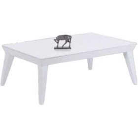 Resim Orta Sehpa Osm Piramit Model Parlak Beyaz Kayın Torna Retro Ayak 