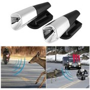 Resim Symbee 2 Adet Gümüş Otomobil Ultrasonik Hayvan Uyarıcısı - Led Işıklı Vahşi Hayvan Çekici Engelleme Aleti 