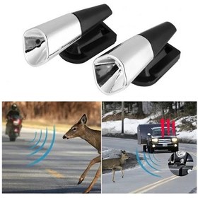 Resim Symbee 2 Adet Gümüş Otomobil Ultrasonik Hayvan Uyarıcısı - Led Işıklı Vahşi Hayvan Çekici Engelleme Aleti 