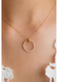 Resim 14 Ayar Taşlı Halka Kolye 