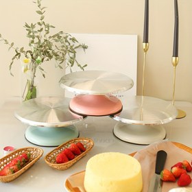 Resim 1 adet, Alüminyum Alaşım ve Plastik Pasta Döner Tablası, 25.4 cm, Döner Tatlı Sunum Standı, Pasta Süsleme Araçları, Fırın Araçları, Mutfak Aletleri, Mutfak Aksesuarları 