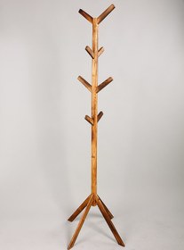 Resim TALASCH Ahşap Ayaklı Askılık 8 Askılı 180 Cm Modern Elbise Askısı Portmanto Ceviz Naturel 