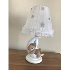Resim Bebek Çocuk Odası Abajur Kahve Ayıcık Gri Elbise 