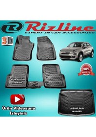 Resim Fiat 500X 3D Paspas + Bagaj Havuzu Siyah 2015-2019 Arası Rizline N11.8015 