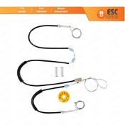 Resim BMW 5 E39 1996-03/1999 4/5 Kapı İçin Ön Kapı Cam Kriko Tamir Seti 