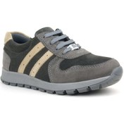 Resim Rakerplus Deri Gri Kum Rengi Fermuarlı Spor Ayakkabı Sneaker Gri 