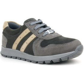 Resim Rakerplus Deri Gri Kum Rengi Fermuarlı Spor Ayakkabı Sneaker Gri 