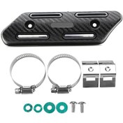 Resim Monyee Motorcycle Krom Kaplama Isı Koruyucu Abs Malzeme Sıcaklığa Dayanıklı Evrensel Korumalı Boru Kapak Siyah 
