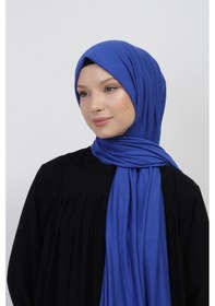 Resim Manolyaşal İslamic Hijab Tesettür Penye Şal - 70 X 180 / Saks Saks 