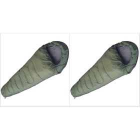 Resim Birleştirilebilir 2 Adet Alfa Pro Uyku Tulumu 0ºc Mumya Tipi Haki 