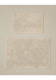 Resim English Home Macaroni Kaydırmaz Taban Banyo Paspası Seti 60x90 + 40x60 Cm Bej Bej 