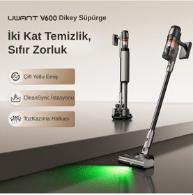 Resim Uwant V600 600 W Motor Gücüne Sahip Otomatik Gri Dikey Süpürge 